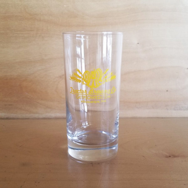 Tractor 12 ounce Collins Glass with yellow logo