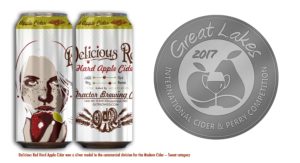 GLINT CAP Silver Medal Ico with Delcious Red Hard Apple Cider cans