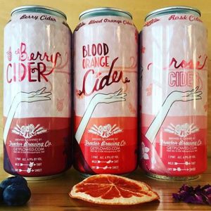 Blood Orange, Berry, and Rose Cider cans