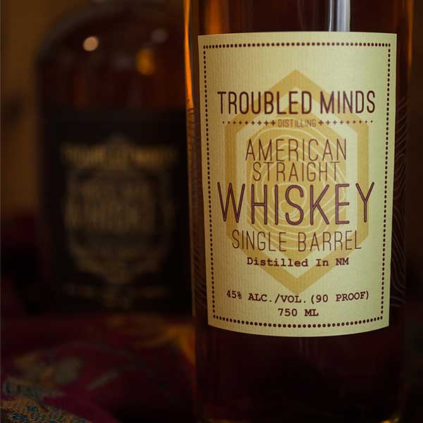 Troubled Minds American Whiskey Bottle