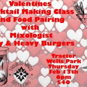 Valentines cocktail making class poster